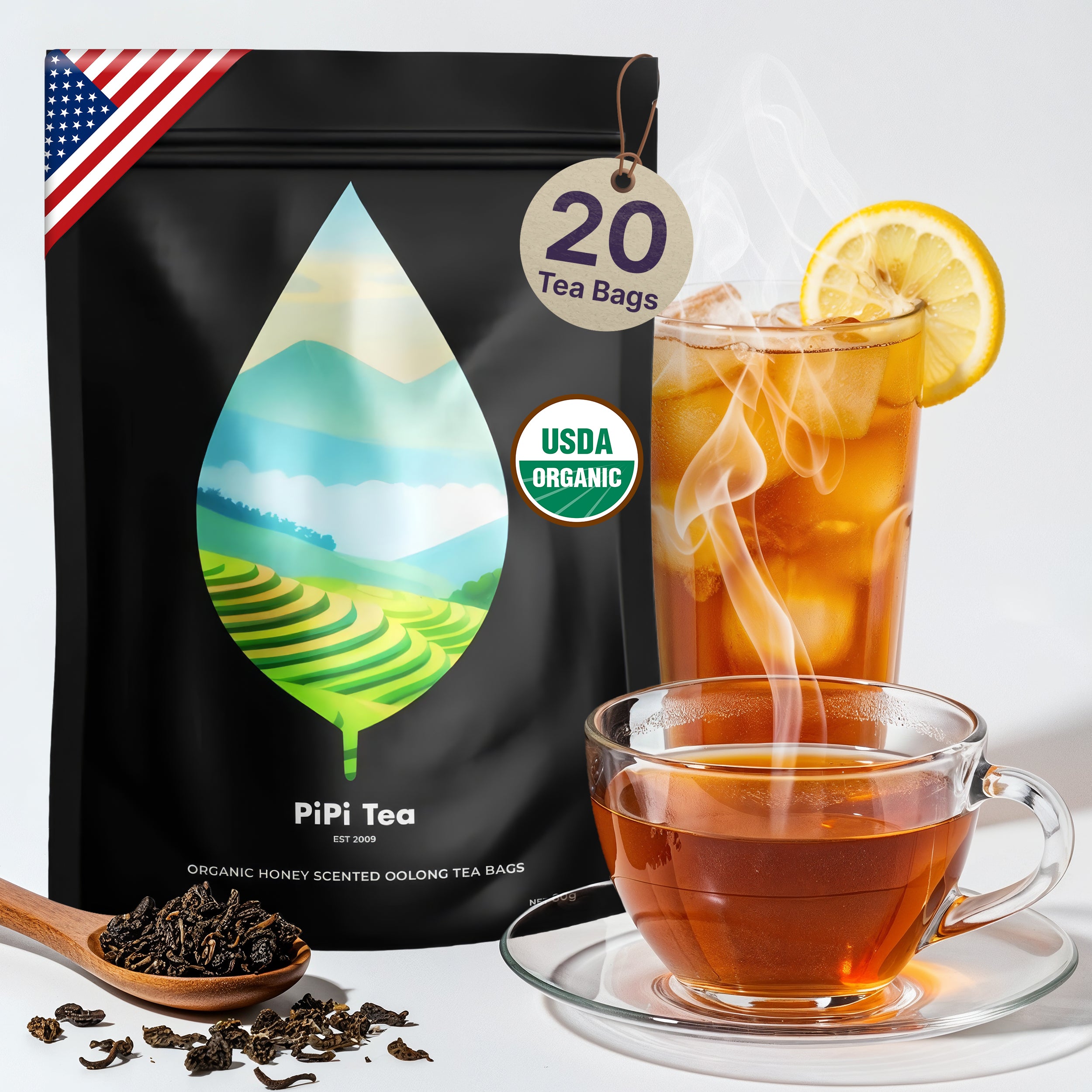 Organic Honey Scented Oolong Tea Bags